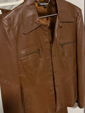 Rich Caramel Brown Leather Jacket from Andrew Marc: Adventure-Ready Edge!